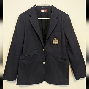 Tommy Hilfiger Navy Crest Blazer Gold Buttons Size 14